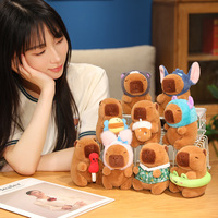 Porte-clés en peluche Capybara mignon et doux en coton de 12 cm pour machine à griffes, cadeau et vente en gros