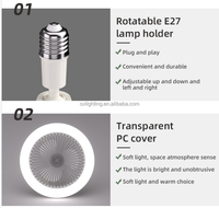 E27 220v Smart Modern Home Socket Sans Lame Dimmable Led Plafond Ceil Ventilateur Lampe Avec Lumières Led Télécommande