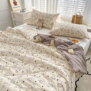 Maternal Infant Grade king Queen Size Washed Double-Layer Gauze Soybean Fiber Soft Summer air Conditioning Quilt <strong>Comforters</strong> - Product Image 3