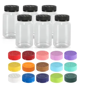 15ml 20ml 30ml 40ml 50ml 60ml 70ml 80ml 100ml 200ml Round Transparent PET Bottle Capsule Pill Candy Empty Plastic PET Bottle