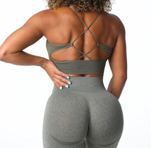 Top Sportivo da Donna Morbido come il Burro Color Menta, <span class=keywords><strong>Reggiseno</strong></span> Sportivo da Palestra e Yoga con <span class=keywords><strong>Spalline</strong></span> Sottili <span class=keywords><strong>Incrociate</strong></span> sulla Schiena e Senza Cuciture - Product Image 6