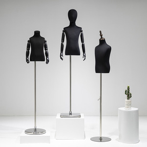 Manichino Mezzo Busto per Esposizione Abbigliamento Bambini, Espositore Nero in Lino per Bambini e Bambine, per Vetrina - Product Image 4