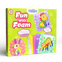 Kit d'Art en Mousse Amusant pour Enfants, Ensemble de Bricolage en Mousse EVA, Thème Animaux de la Jungle, Livre d'Activités Manuelles pour Tout-Petits de 3 Ans et Plus