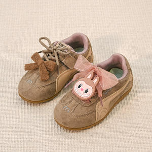 Sneakers da <span class=keywords><strong>bambina</strong></span> autunno 2025 in vera pelle con lacci in vera pelle per Sole morbida <span class=keywords><strong>All</strong></span>-match Forrest animazione cartone animato - Product Image 4