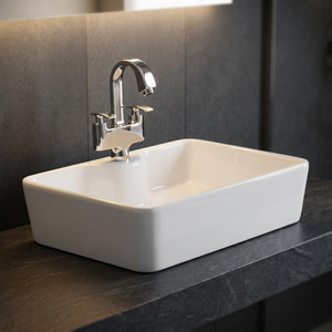 Modern Stone Ceramic Countertop Wash Basin Rectangle Top <b>Mount</b> Bathroom Sink Lavabo Vanity Basin - Product Image 4
