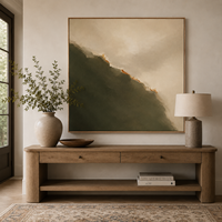 Peinture sur toile texturée, art mural paysager aux tons terreux, minimaliste et luxueux, art abstrait moderne et organique, décoration intérieure à suspendre