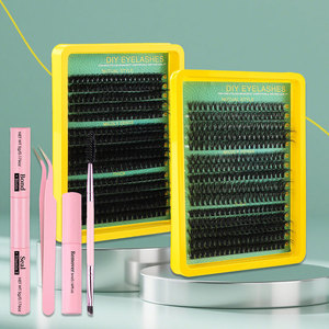 Vente chaude épais DD bouclés mélangés faux cils 10-16m Simulation unique cluster greffé cils bricolage cils - Product Image 1