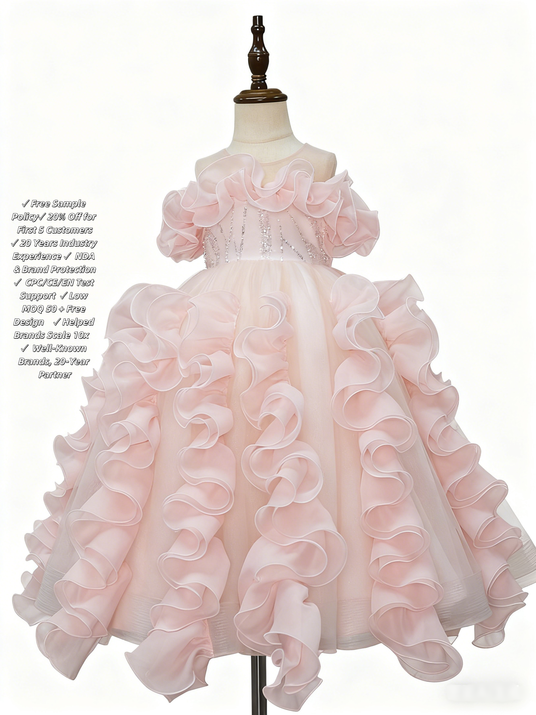 Robe Longue En Tulle Rose Luxe LESY FIRENZE For HARRODS - Taille 7 Ans - Occasion Très Bon état - Fabriqué En Italie