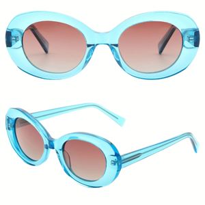 Gafas de Sol Personalizadas con Logotipo, de Moda para Hombre y Mujer, Colores Jelly Y2K, Protección UV400, Montura Ovalada de Acetato Hecha a Mano - Product Image 1