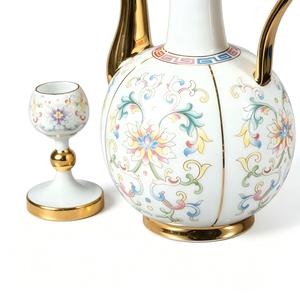 Ensemble de vin en céramique haut de gamme, motif floral, anti-fuite, résistant à la chaleur, sans danger pour les aliments, boîte cadeau incluse, couvercle à visser, marque LONG <span class=keywords><strong>ZHU</strong></span> GE - Product Image 3