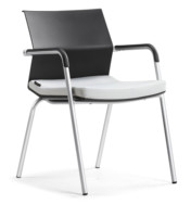 Chaise de bureau ergonomique moderne et confortable à quatre pieds en fer pour hôtel et salon