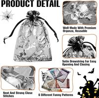 Sacs cadeaux en organza pour Halloween, avec cordon de serrage, 4''x6'', petits sacs pour bonbons et friandises pour les enfants, pour la salle de classe ou les fêtes de Halloween