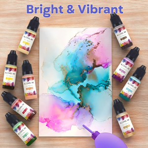 Ensemble d'encres alcoolisées métallisées scintillantes pour l'art 3D, diffusion d'encre pour projets d'art en résine, couleurs fluide vibrantes haute densité - Product Image 5