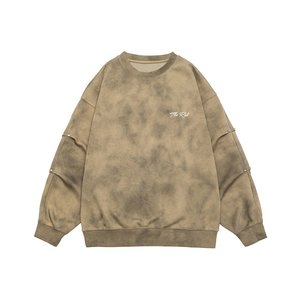 男士扎染圆领 T 恤运动衫棉质长袖休闲大码宽松版型落肩 6XL 7XL - Product Image 3