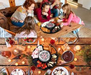 Ensemble de pot à fondue au chocolat électrique avec contrôle de la température, design détachable et 2 fourchettes de cuisson - Product Image 6