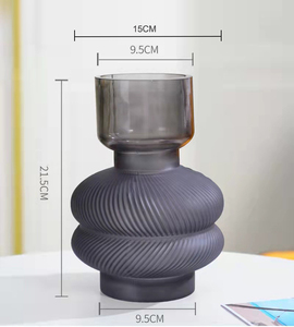 Aeofa-jarrón <span class=keywords><strong>de</strong></span> <span class=keywords><strong>flores</strong></span> con vela o Flor, florero negro alto hecho a mano - Product Image 2