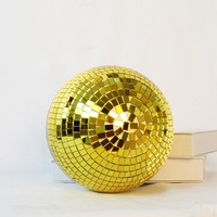 Boule Miroir Gonflable de Noël Dorée à Paillettes, Grande Décoration Extérieure de 2cm à 100cm, Faite à la Main, Vente en Gros Usine