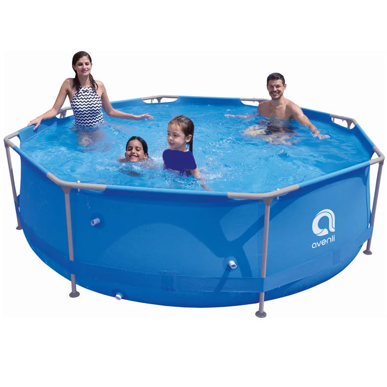 Лидер продаж, бассейн с круглым стальным каркасом, прочный плавательный бассейн, гигантский семейный каркас