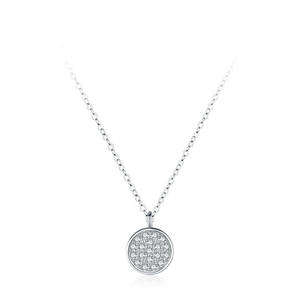 New S925 Sterling Silver Round-Cut Zirconia Pendant <b>Necklace</b> with Full Diamonds Exclusive for Women - Product Image 1
