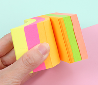 Bloc-notes adhésifs néon 3x3 pouces, impression logo personnalisée, 400 pages, personnalisation de la taille et de la couleur - Vente flash