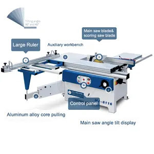 1.6M Sliding Tafelcirkelzaag Machine Snijden Plug-In Board