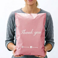 Offre Spéciale – Sacs d'expédition personnalisés variés pour services express, sacs d'emballage pour coursiers, sacs d'expédition boutique, sacs postaux roses en polyéthylène avec logo – Merci pour votre commande