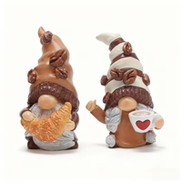 Figurines de collection en résine de couple de gnomes caféineurs pour la Saint-Valentin, 2 pièces, décoration intérieure pour salon, bibliothèque, bureau