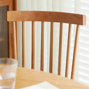 Silla Windsor de Madera Maciza de Cerezo, Silla de Comedor Estable de Estilo Nórdico Moderno, Muebles para el Hogar - Product Image 4