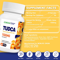 OEM Private Label Suppléments de désintoxication pour le nettoyage du foie TUDCA 500mg Capsules Tauroursodésoxycholique Asit