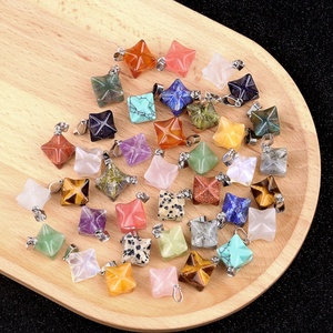 Merkaba Cristal Naturel Agate Pierre Kabbale <span class=keywords><strong>Satellite</strong></span> Pendentif Hexagramme Géométrique Artisanat Conception - Product Image 3