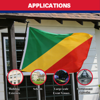Drapeau personnalisé de la République du Congo, 3x5 pieds, en polyester, résistant aux plis, durable, production personnalisée