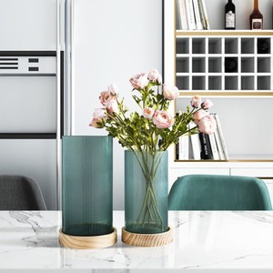 Vase en verre à rayures verticales colorées pour centre de table hydroponique, décorations de mariage - Product Image 4