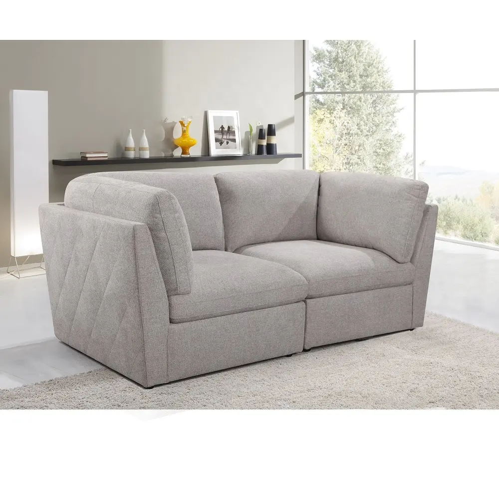 Modern ev mobilyaları avrupa tasarım kumaş kanepe popüler oturma odası 2 köşe ücretsiz kombinasyon kanepe sandalye setleri