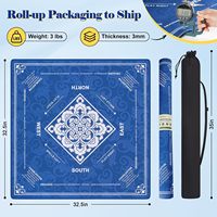 Tapis de Mahjong Américain Personnalisé Imprimé en Gros, Tapis de Table Carré Portable en Caoutchouc pour Mahjong avec Étui de Transport pour Club