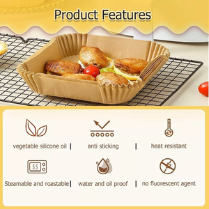 16cm 20cm Square Parchment <strong>Air</strong> <strong>Fryer</strong> Baking <strong>Paper</strong> <strong>Liners</strong> - Product Image 3