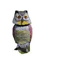 Nature Enemy Épouvantail Statues En Plastique Réaliste Hibou Leurres Pour Effrayer Les Oiseaux Tête Rotative Sculptures Répulsif Antiparasitaire