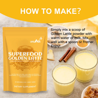 Mélange instantané de curcuma et cannelle OEM Premium Superfood Chai Latte en poudre, mélange de latte doré en sachet pour le soutien immunitaire