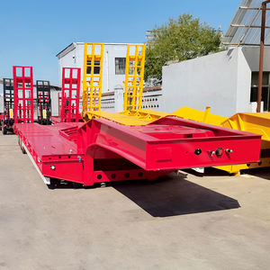 Semirremolque de cama baja de <span class=keywords><strong>segunda</strong></span> <span class=keywords><strong>mano</strong></span>, camión grande de carga, <span class=keywords><strong>remolque</strong></span> plano de 3 ejes, venta - Product Image 2