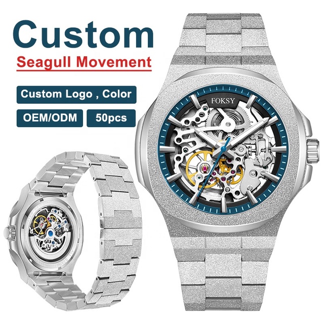 Chinese Auto Movement Luxury Stainless Steel Back Wrist Hand Automatic Watch for Men