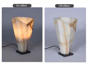 Lampe de table en jade géométrique luxueuse en pierre naturelle LED écologique moderne pour chambre d'hôtel - Product Image 6