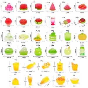 Miniature di Cibo in Resina Traslucida Assortite all'Ingrosso: Anguria, Limone, Uva, <span class=keywords><strong>Frutta</strong></span> e Dessert per Decorazioni Casa delle Bambole e Fai da Te - Product Image 2