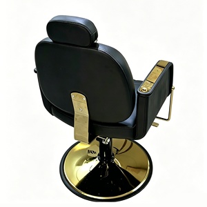 Fauteuil de Barbier Professionnel Doré – Équipement de Coiffure Robuste – Chaise Hydraulique de Salon – Mobilier de Barbier – Chaise de Coiffage - Product Image 2