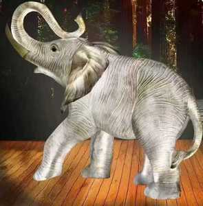 Statue d'éléphant en fibre de verre avec éclairage LED intégré pour jardin extérieur et éclairage de rue, décoration élégante pour paysage nocturne - Product Image 1