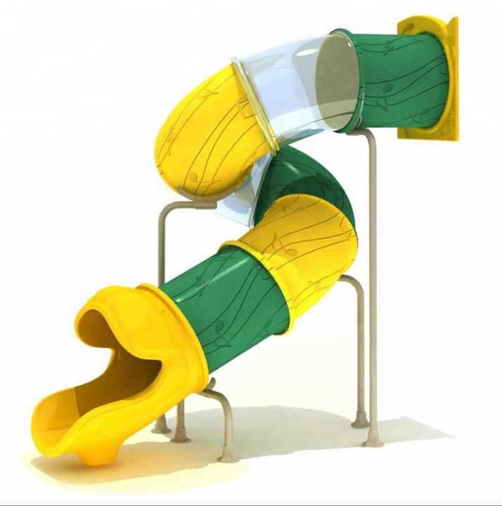 Indoor Playground Plastic Transparent Kids Spiral Tube Slide Outdoor