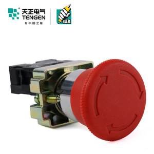 Tengen LAY5 Emergency Stop <b>Button</b> Red Mushroom Head Self-Locking Metal Push <b>Button</b> Switch IP40 AC/DC 220V - Product Image 2