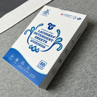 Feuilles de détergent à lessive jetables à nettoyage en profondeur concentré avec logo personnalisé COMMIGLOW pour le lavage en machine des vêtements