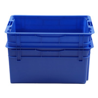 Caisse en plastique maillée empilable et durable, étanche, gain de place, couleur et logo personnalisés, conteneurs de stockage, emballage logistique