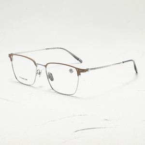 Lunettes de vue rectangulaires en titane anti-lumière bleue, monture intégrale, couleur unie, unisexe, légères, correction de la vue, montures personnalisées, marque - Product Image 4