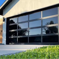 Porte de garage sectionnelle en aluminium avec vitrage intégral, porte de garage automatique transparente pour maison et bâtiment commercial