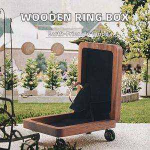 Eco-Friendly Solid Wood Square <b>Ring</b> <b>Box</b> <b>for</b> Proposal Engagement and Wedding Ceremony <b>Ring</b> <b>Bearer</b> Storage - Product Image 2